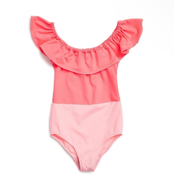 Charming Coral Kids Swim One Piece by Petite Hailey - Picture 2 of 4
